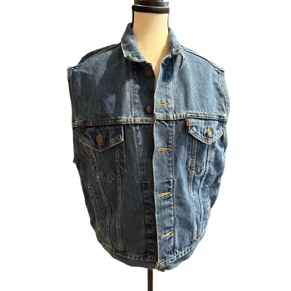 Levi’s Men’s M Telluride Film Festival Denim Vest Vintage Embroidered Distressed
